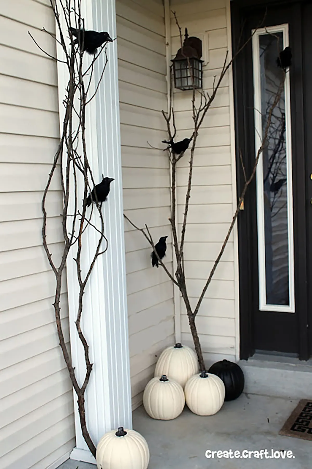 Raven-inspired Halloween porch