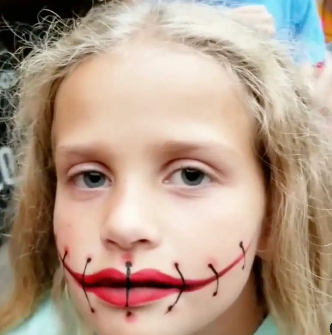 Scary smile face paint