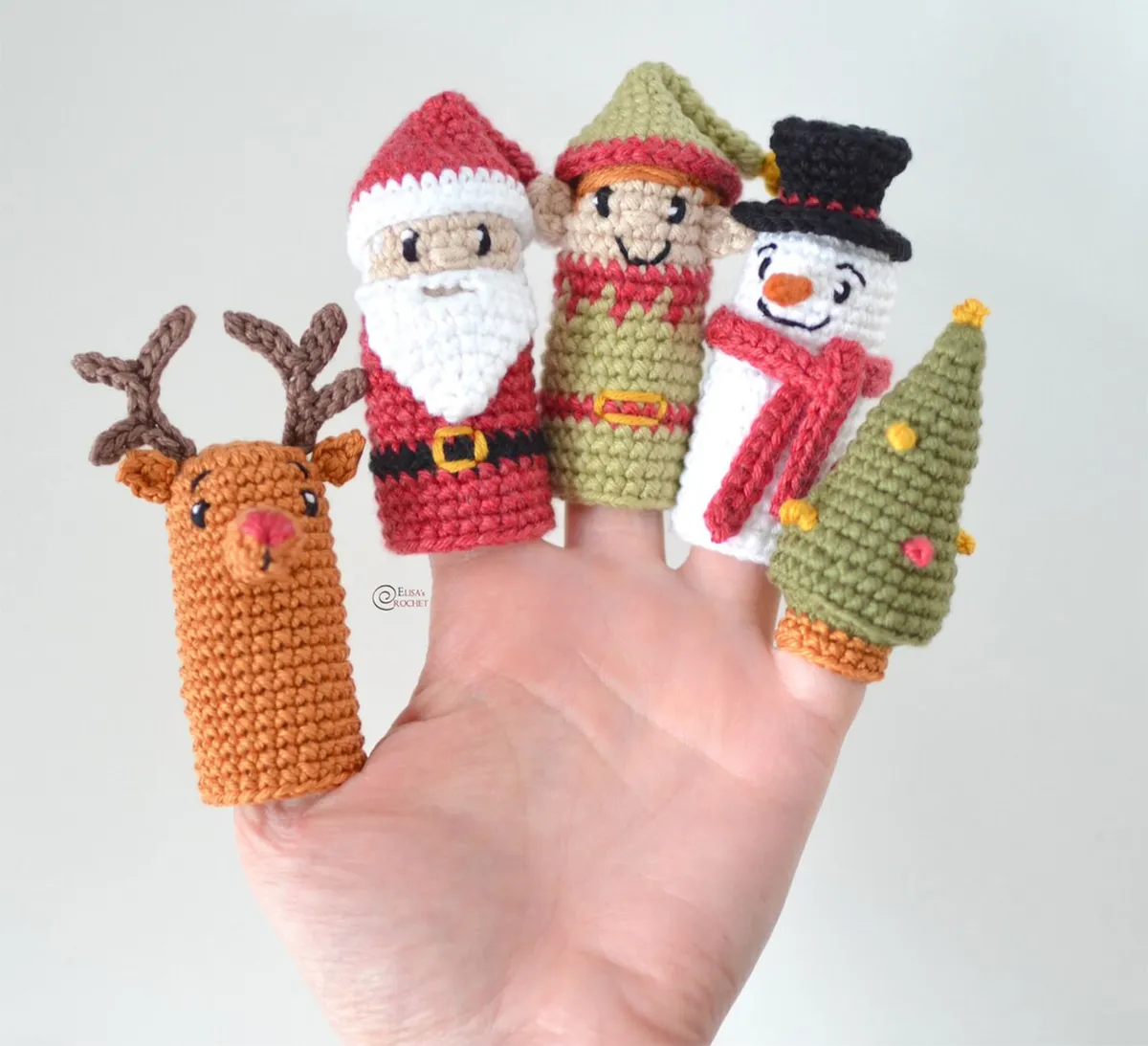 Christmas crochet finger puppets