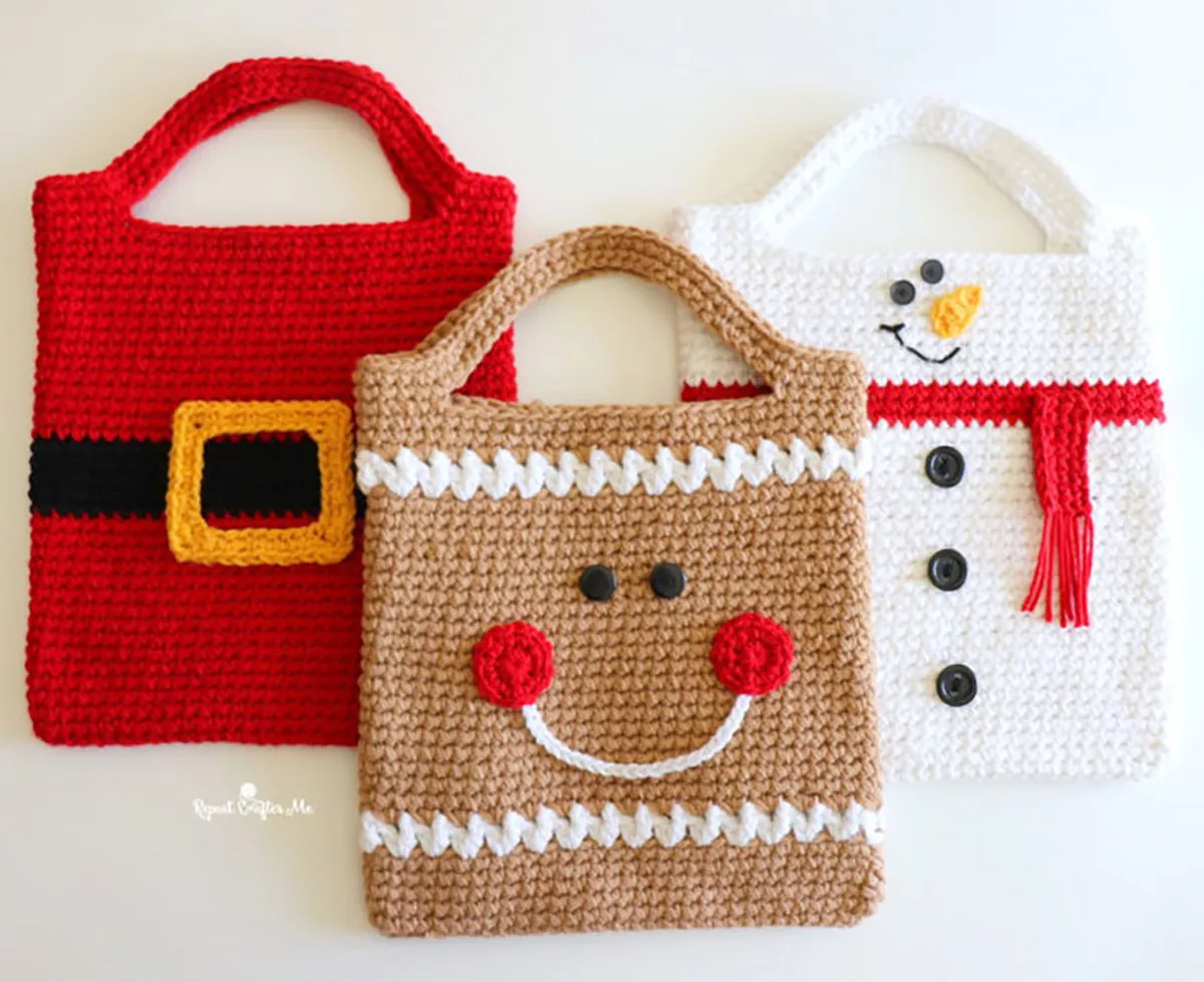 Christmas crochet tote bag patterns