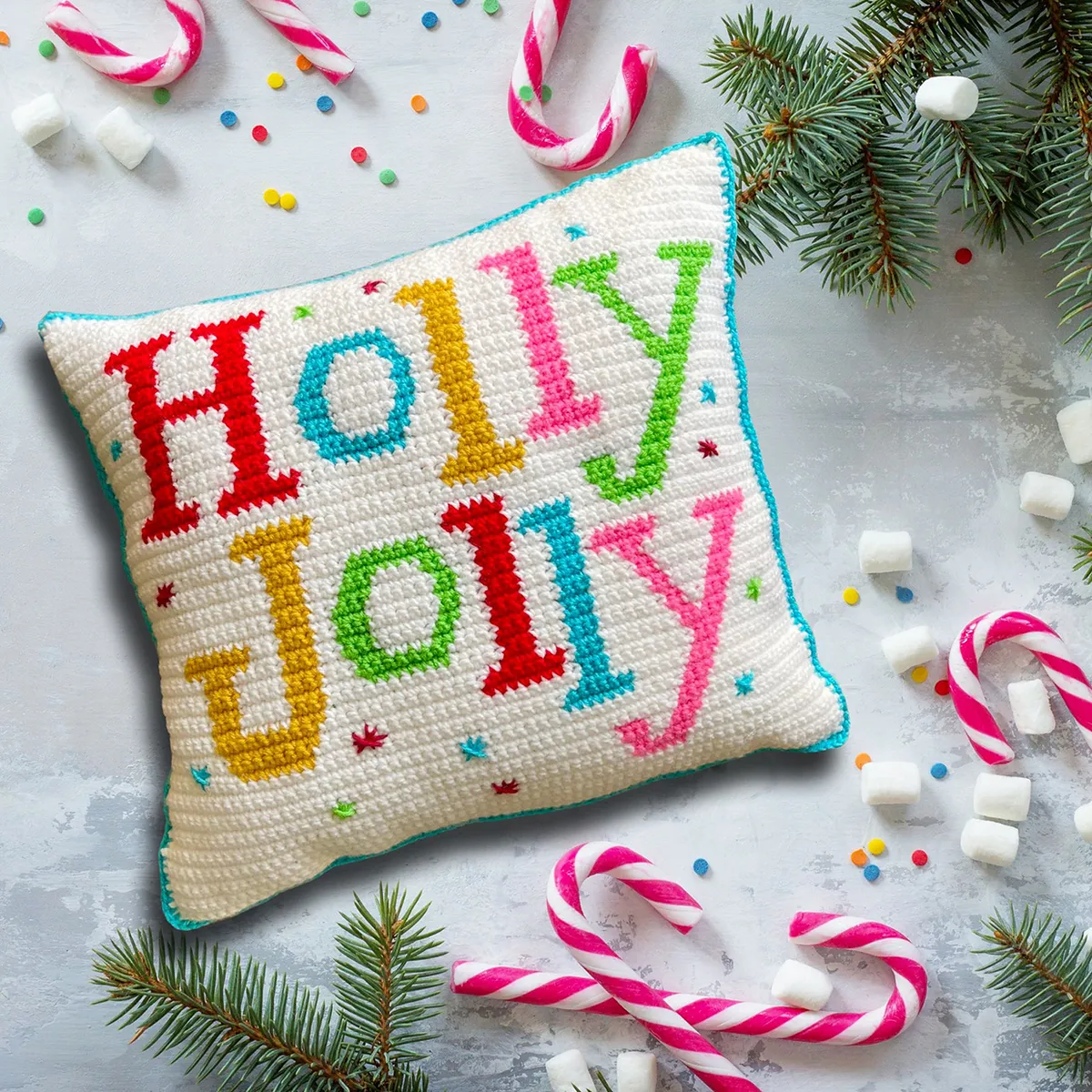 Holly Jolly cushion crochet pattern