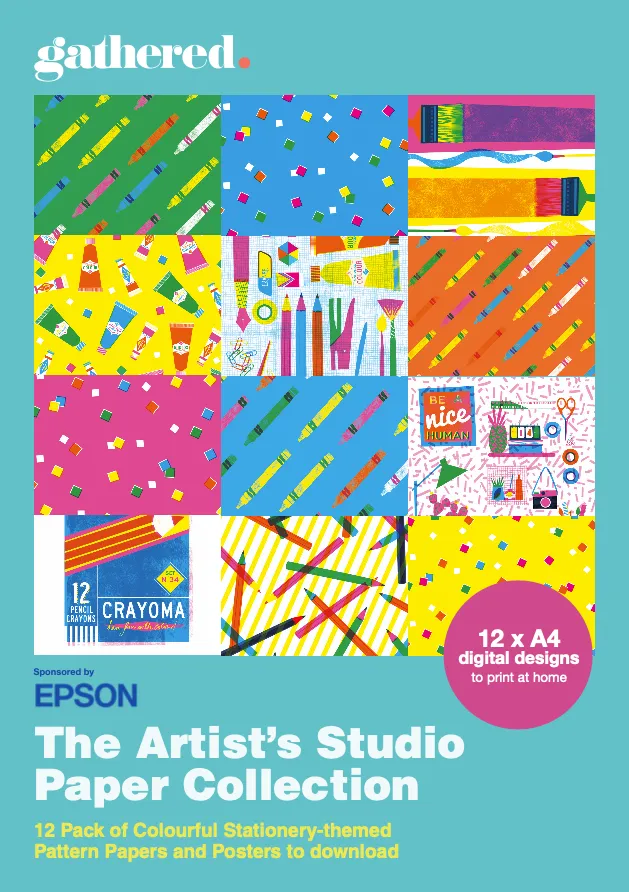 The Artists Studio Paper Collection front cover by Esther Curtis for Gathered and Epson