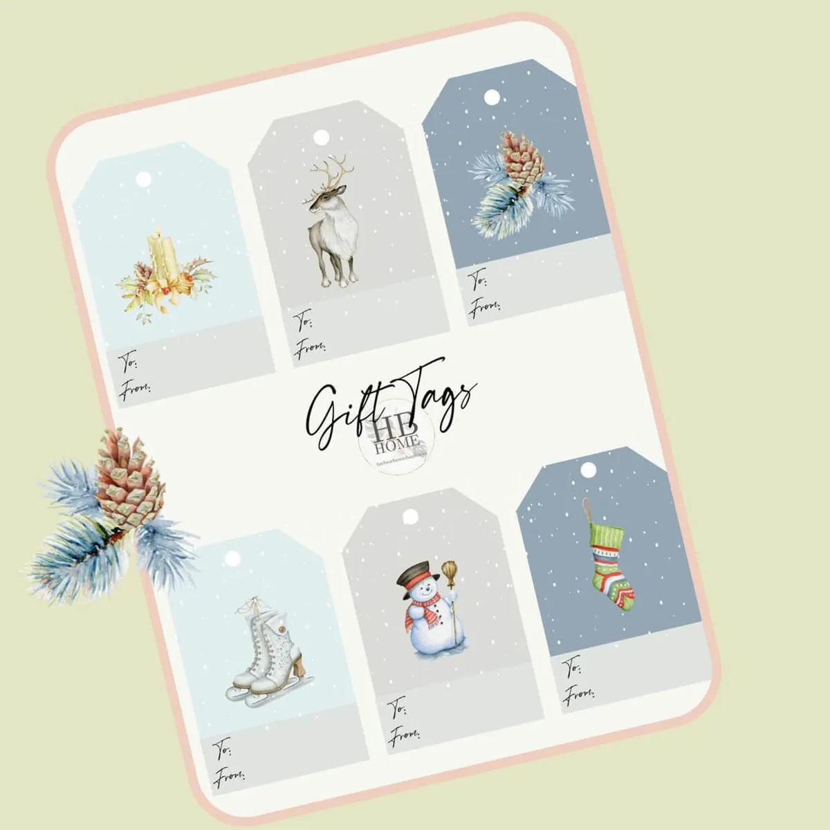 Printable Christmas Nativity Gift Tags INSTANT DOWNLOAD Rustic