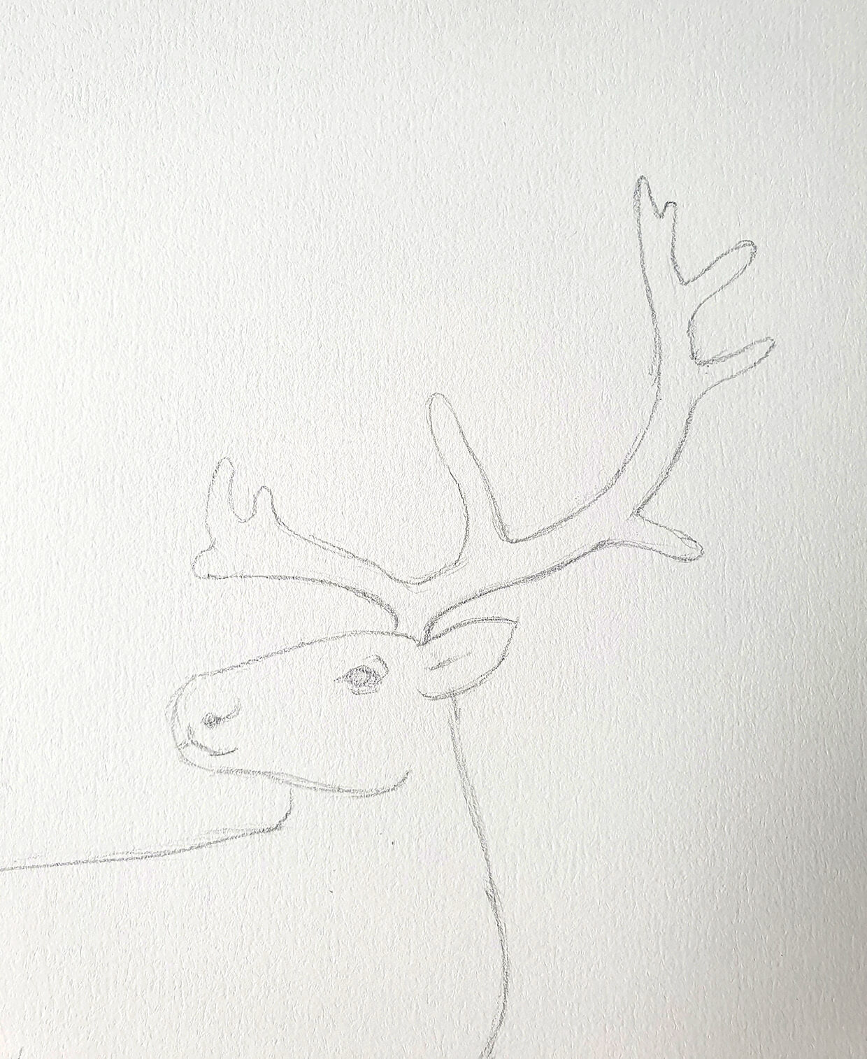 how to draw a reindeer_Step2_A