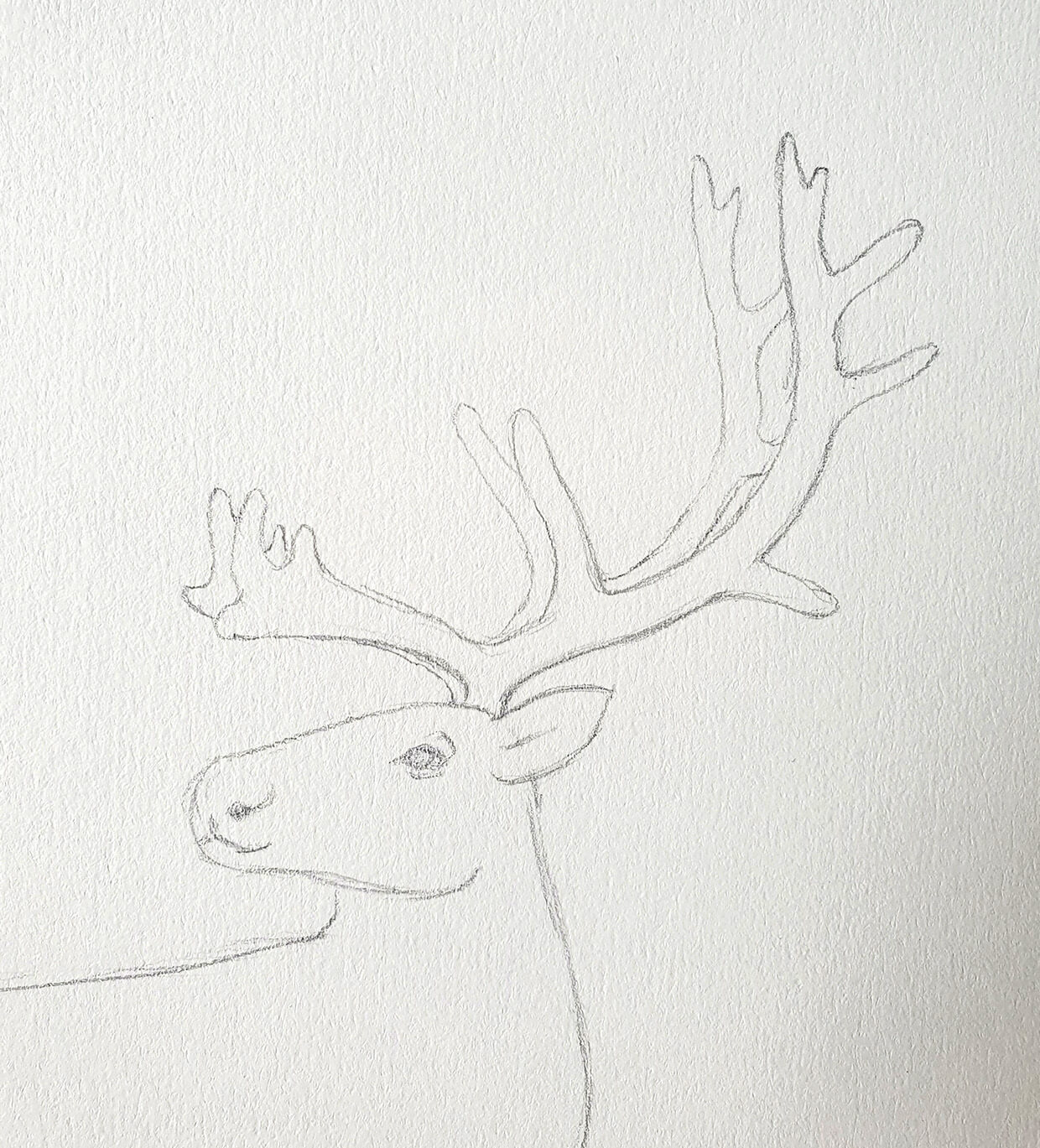how to draw a reindeer_Step2_B