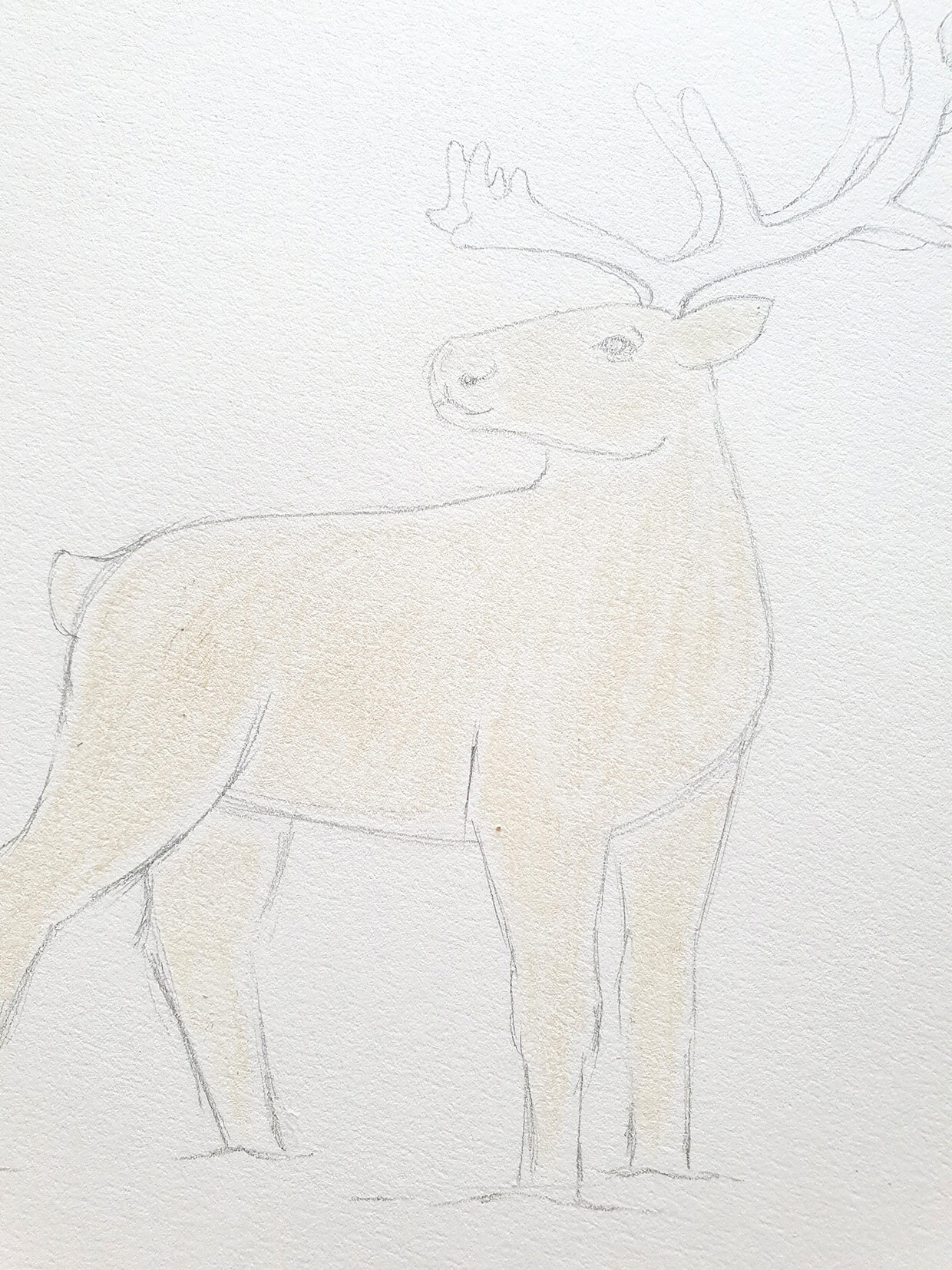 how to draw a reindeer_Step4_A