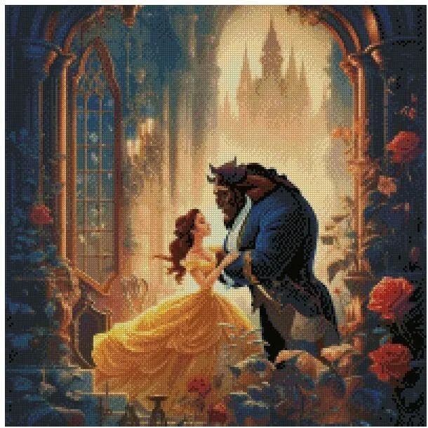 Beauty and the Beast inspired cross stitch kit