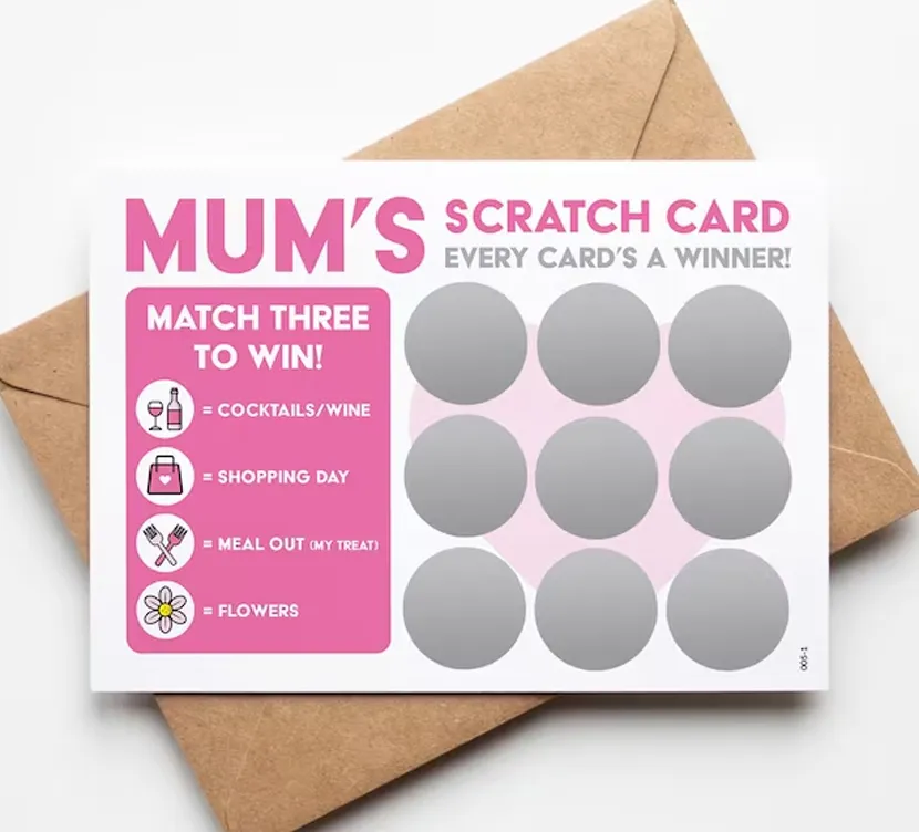 DIY gifts for mom DIY gift vouchers and scratch cards
