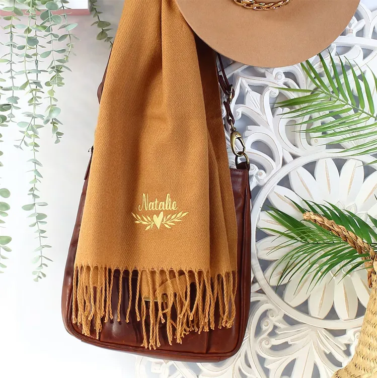 DIY gifts for mom Luxury embroidered scarf
