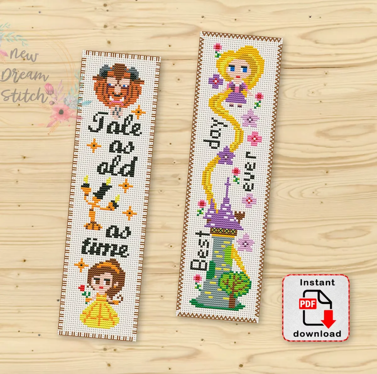 Disney princess cross stitch bookmark