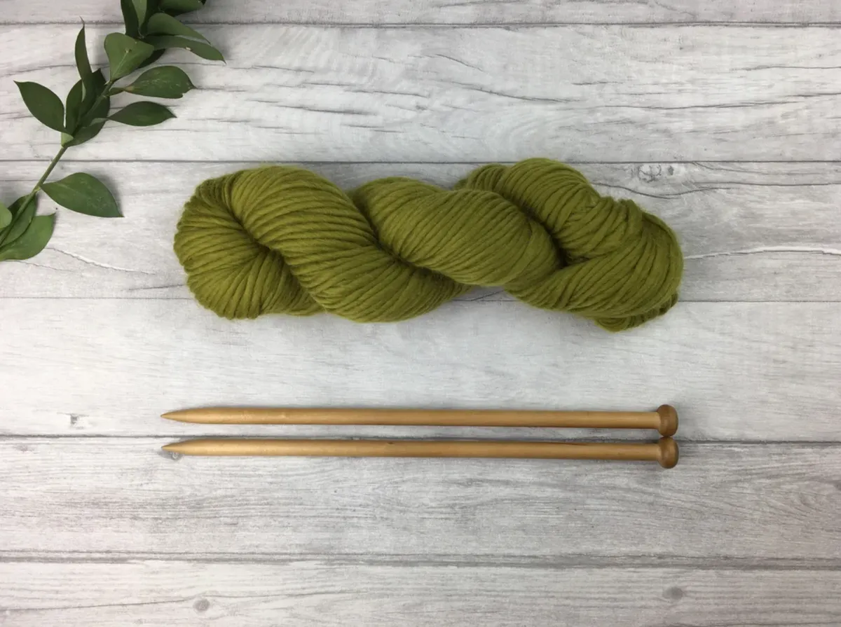 Moss Green Soft Merino Wool Yarn
