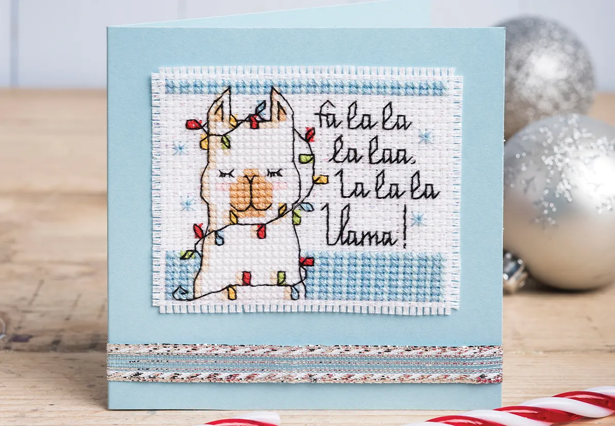 christmas cross stitch easy - llama