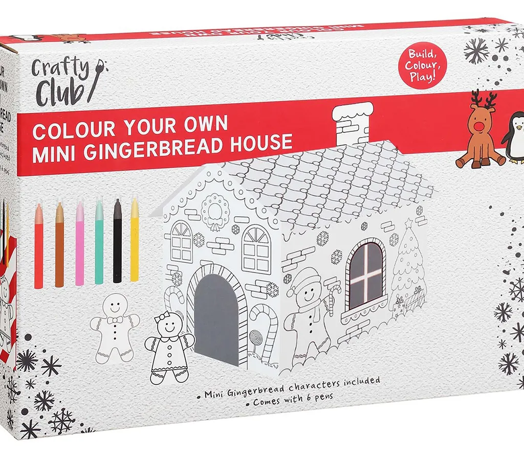 colouring-in gingerbread house
