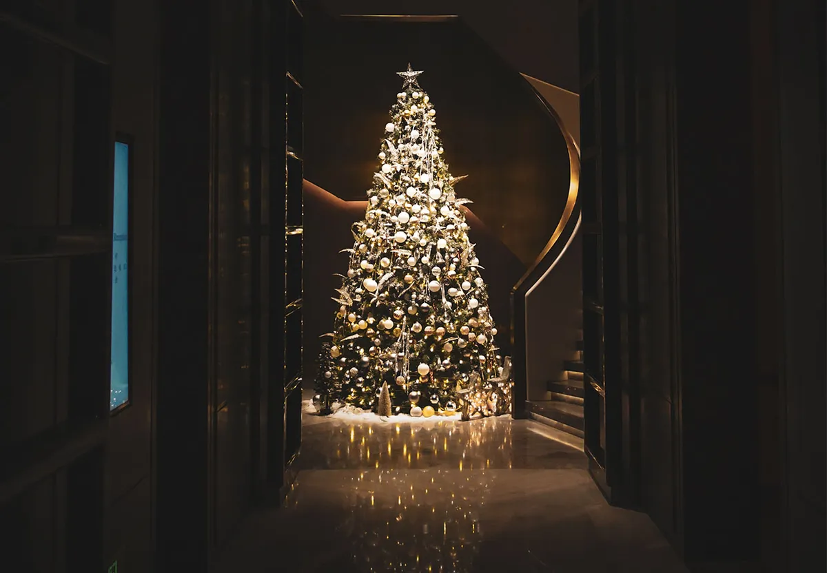 How to put lights on a Christmas tree