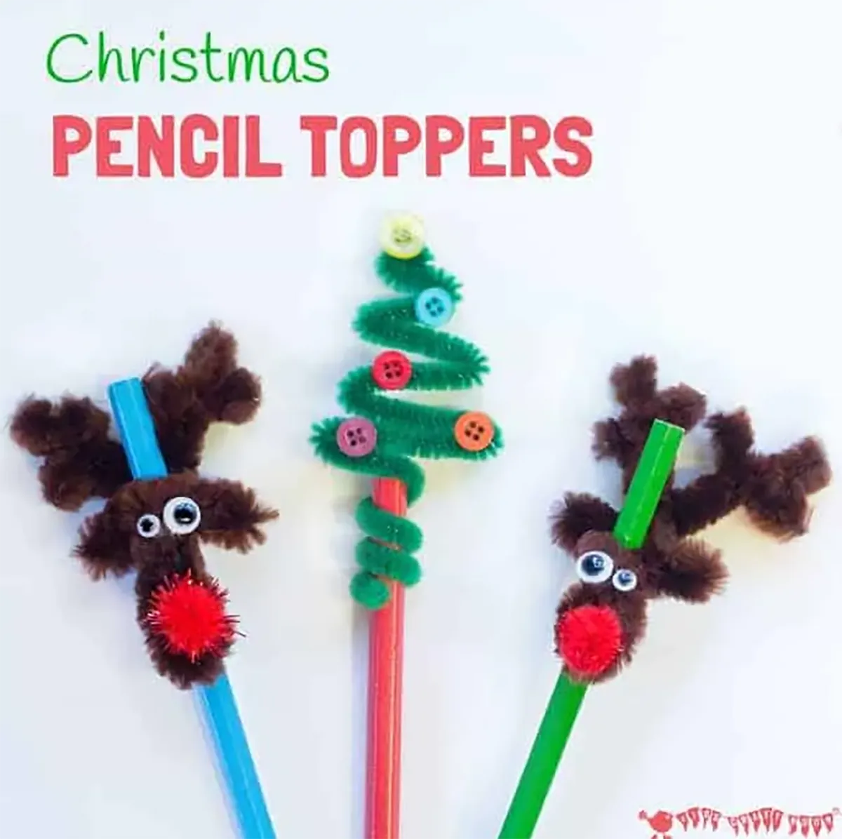 kids chistmas crafts pencil toppers