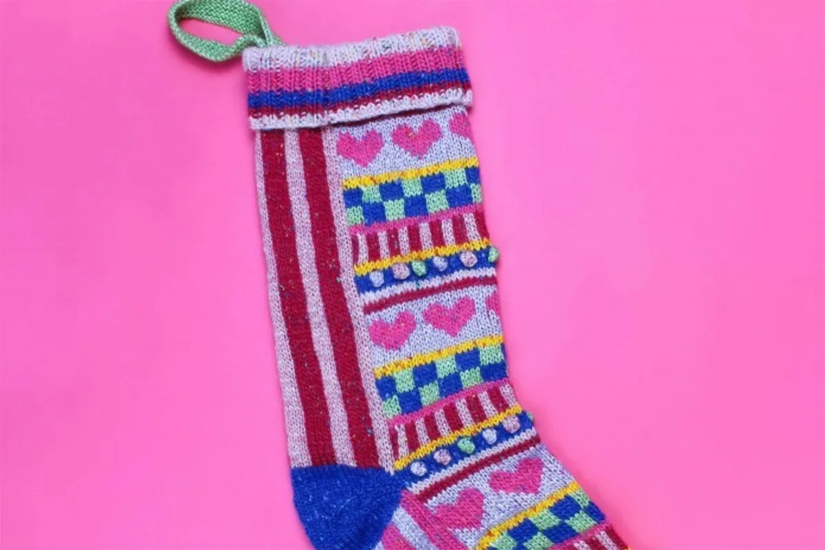 Christmas stocking knitting patterns Katie Jones
