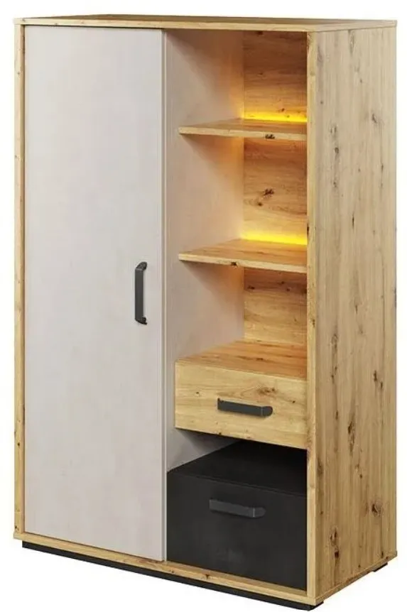 Noah Oak Storage Cabinet with LED