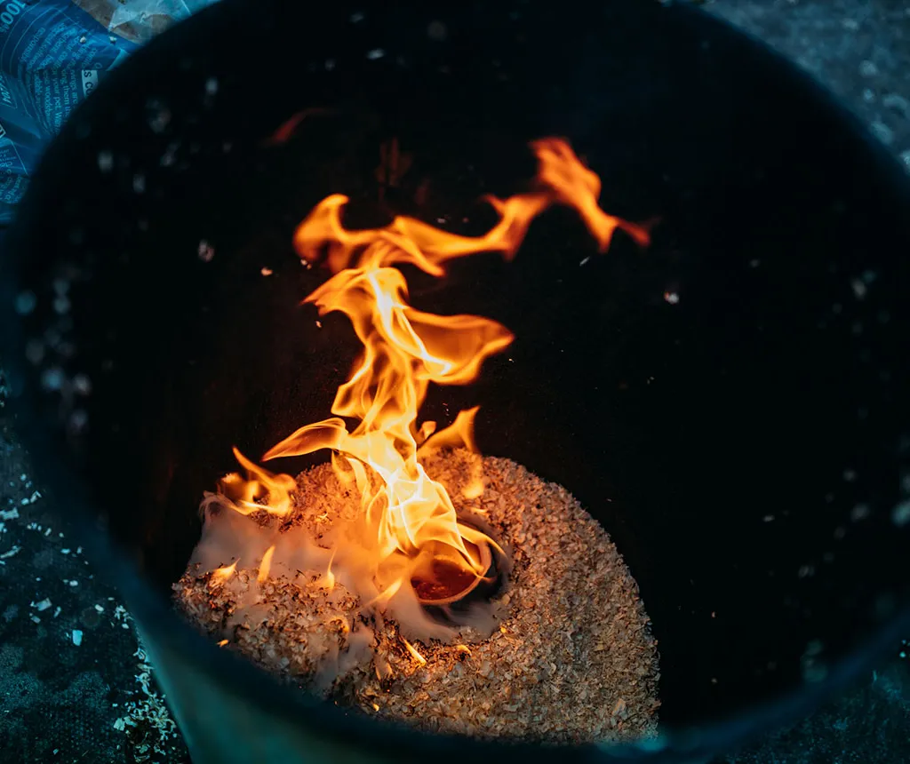 Raku pottery firing