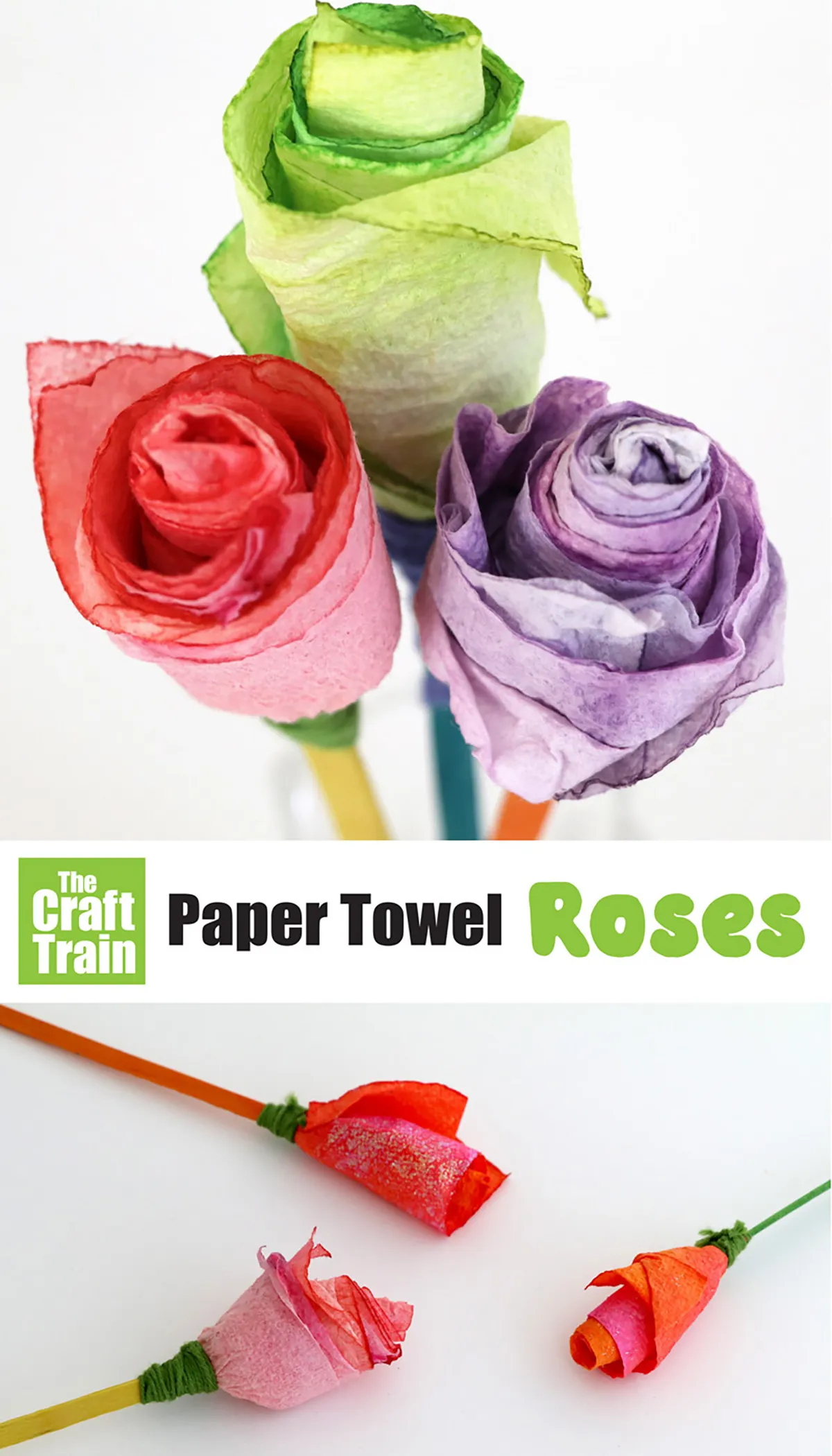 A bouquet of paper roses - valentines crafts for kids