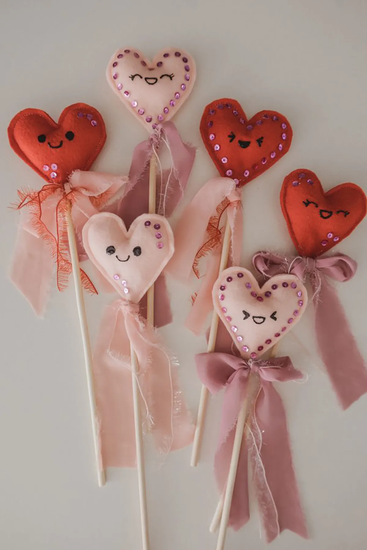 A bunch of heart-shaped wands