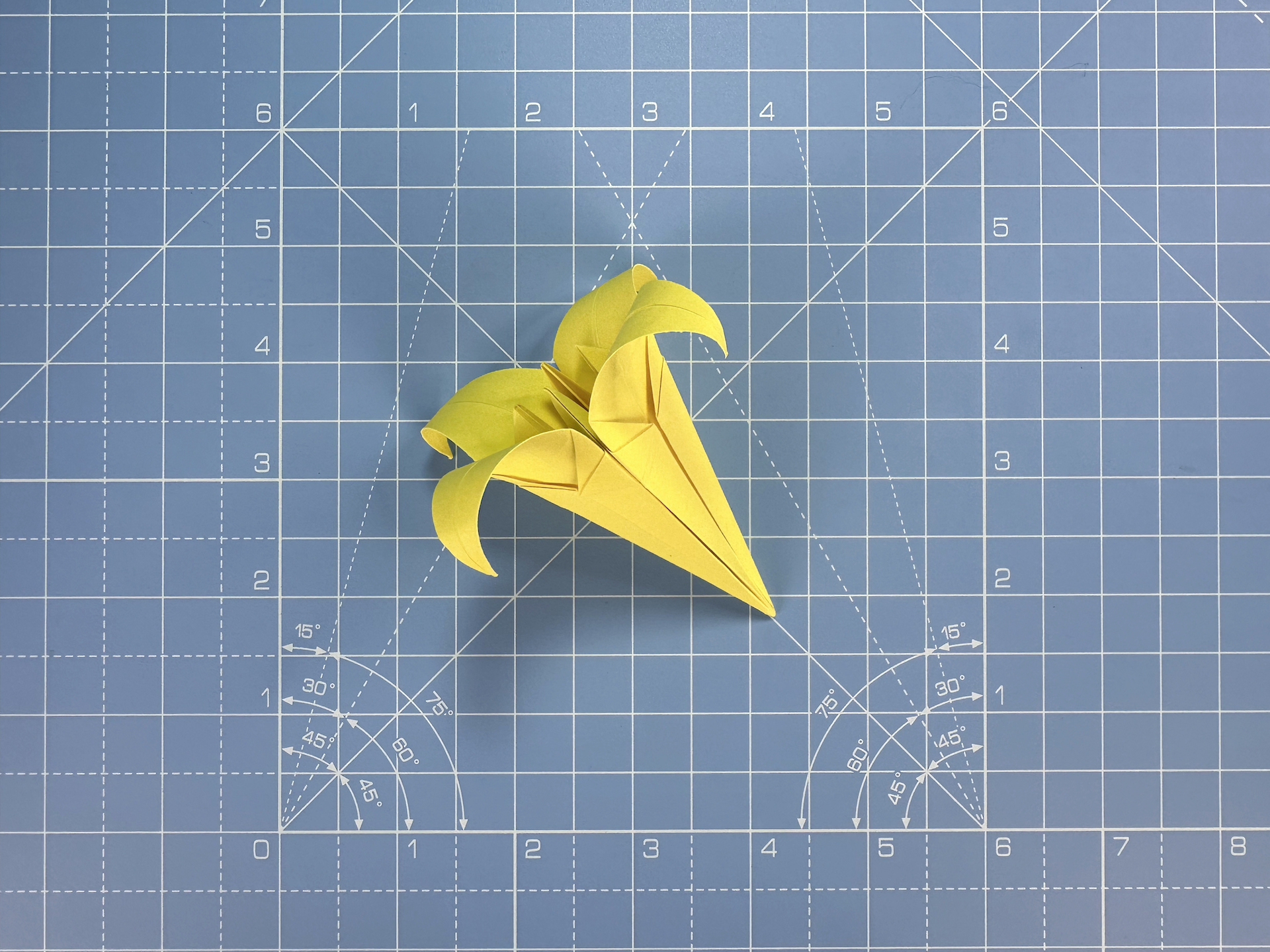 How to make an origami lily, step 20