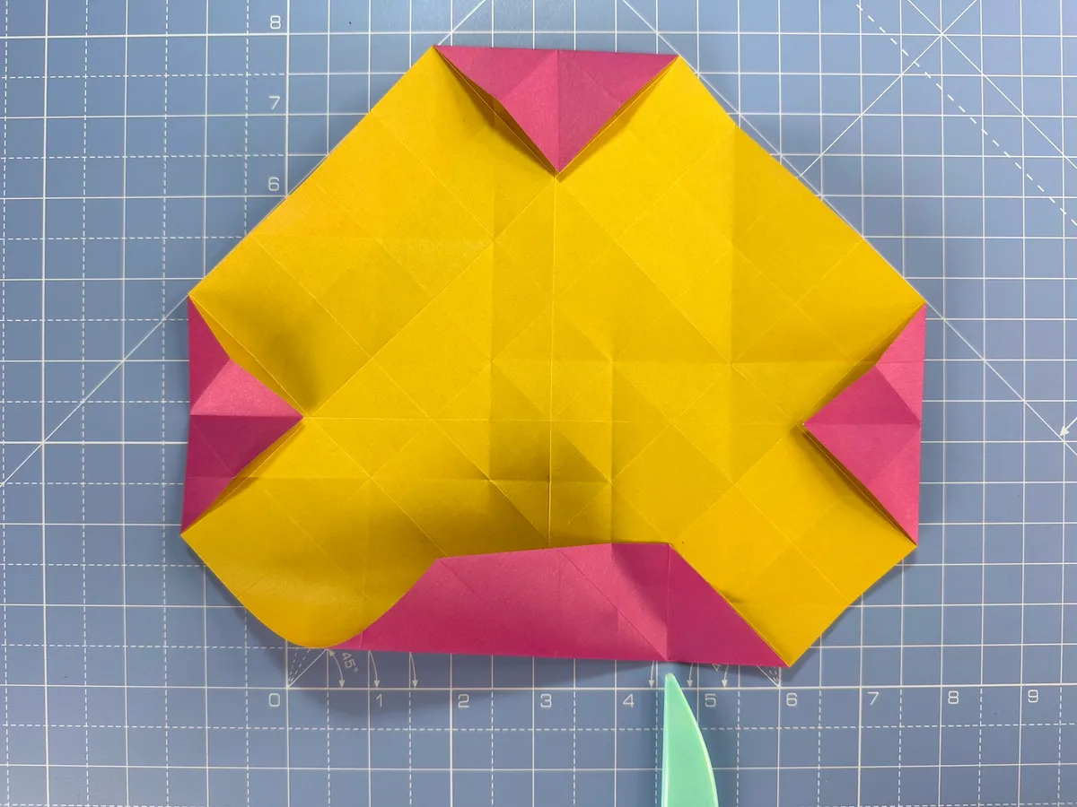 How to make an origami rose, step 19b
