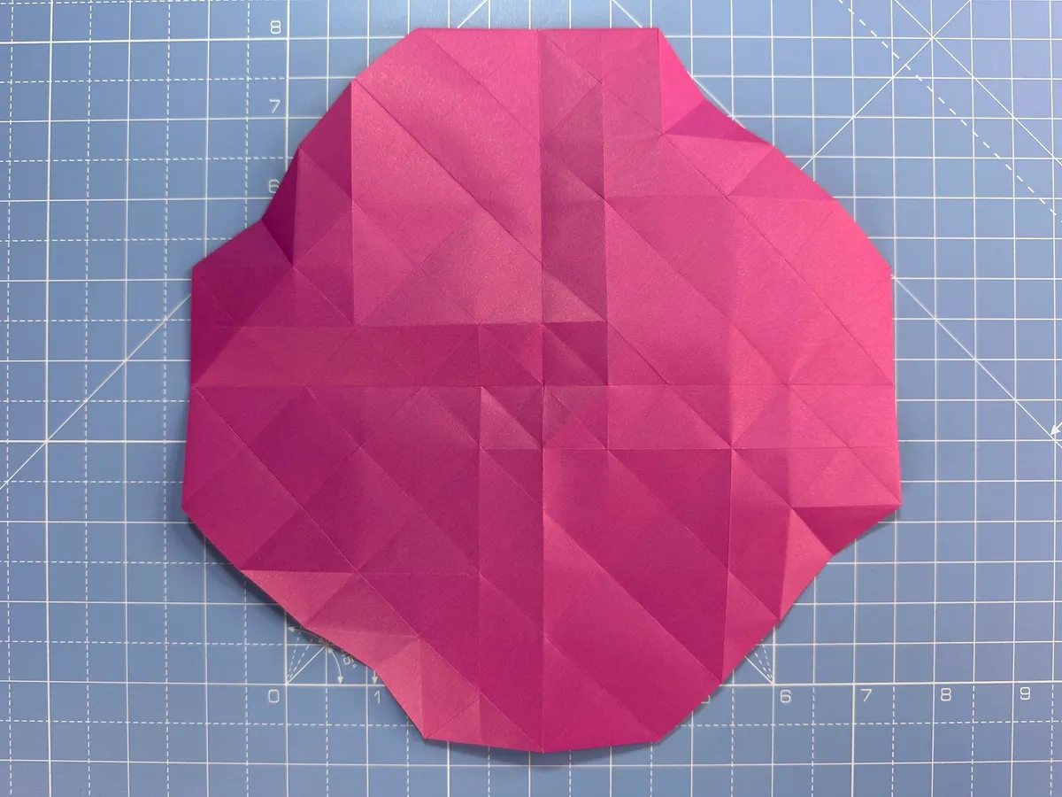 How to make an origami rose, step 26