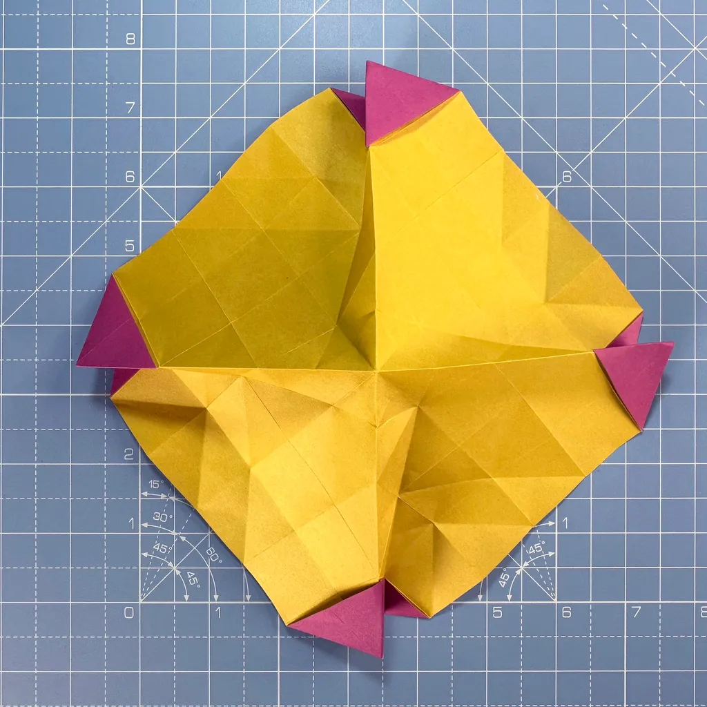 How to make an origami rose, step 29