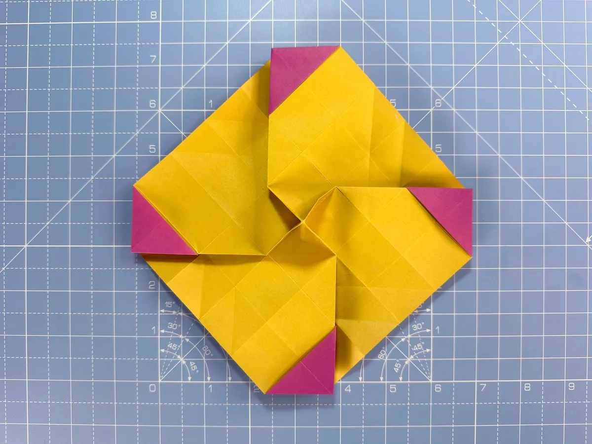 How to make an origami rose, step 30