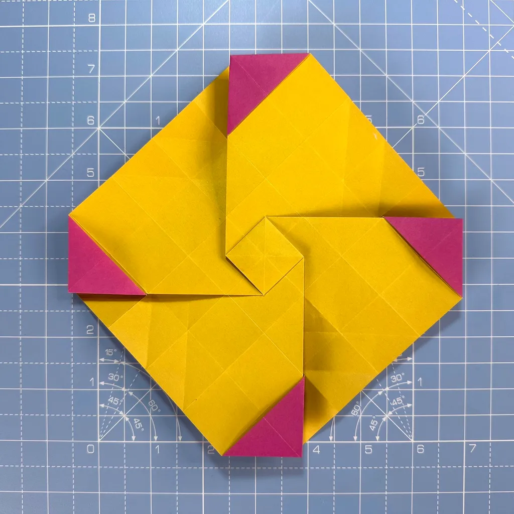 How to make an origami rose, step 21
