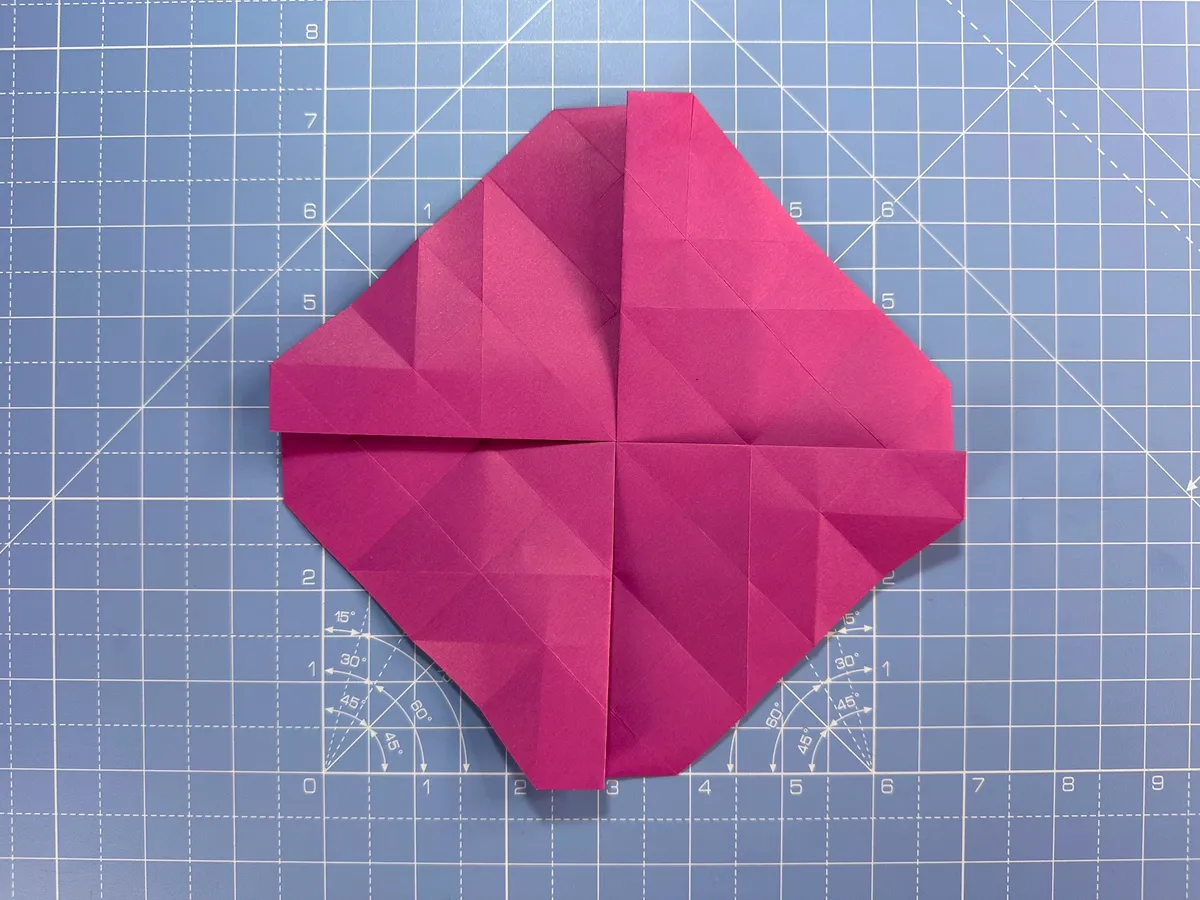 How to make an origami rose, step 33