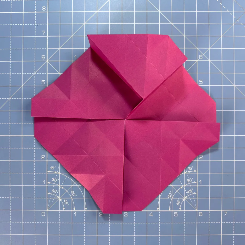 How to make an origami rose, step 34