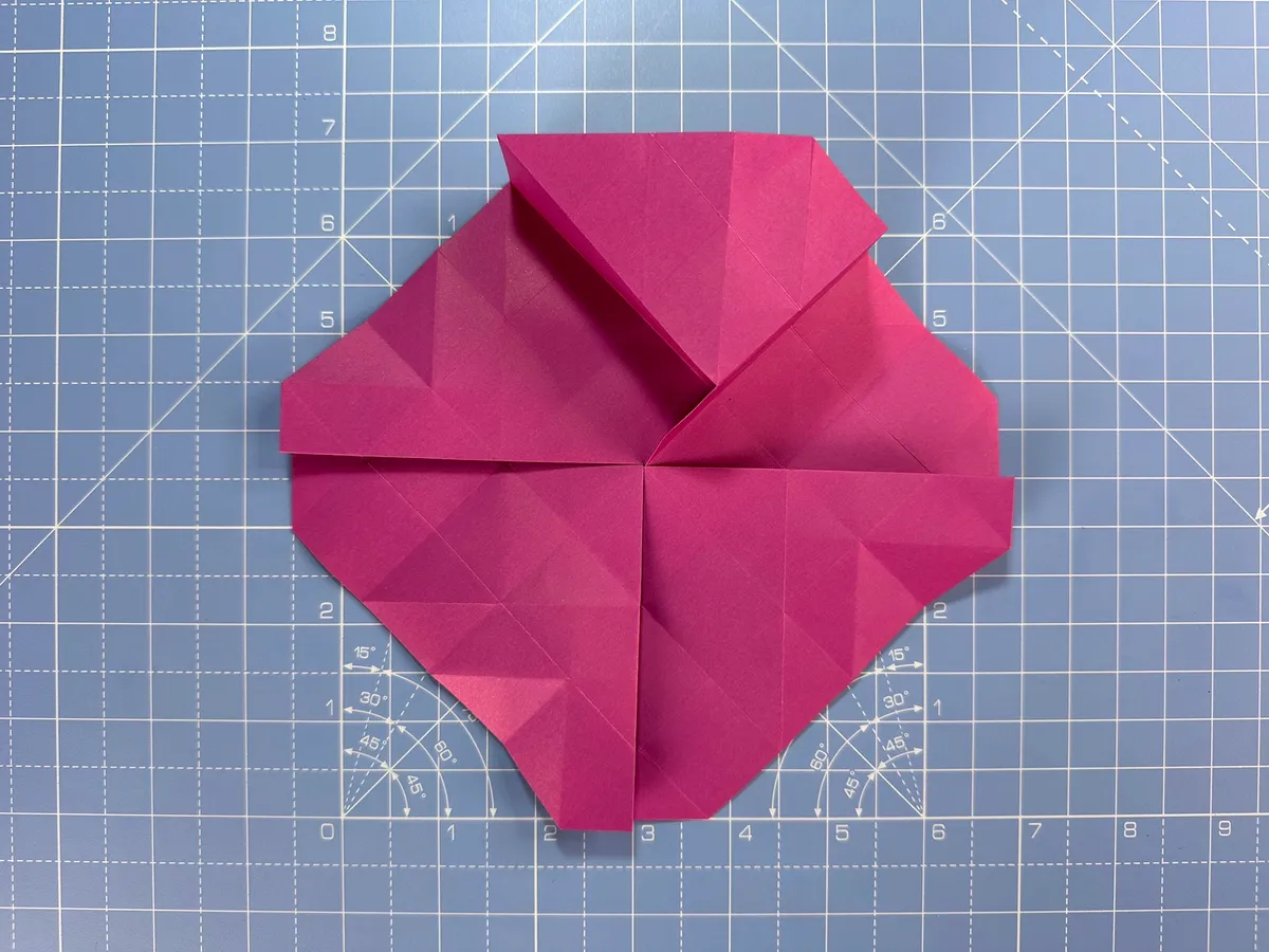 How to make an origami rose, step 34