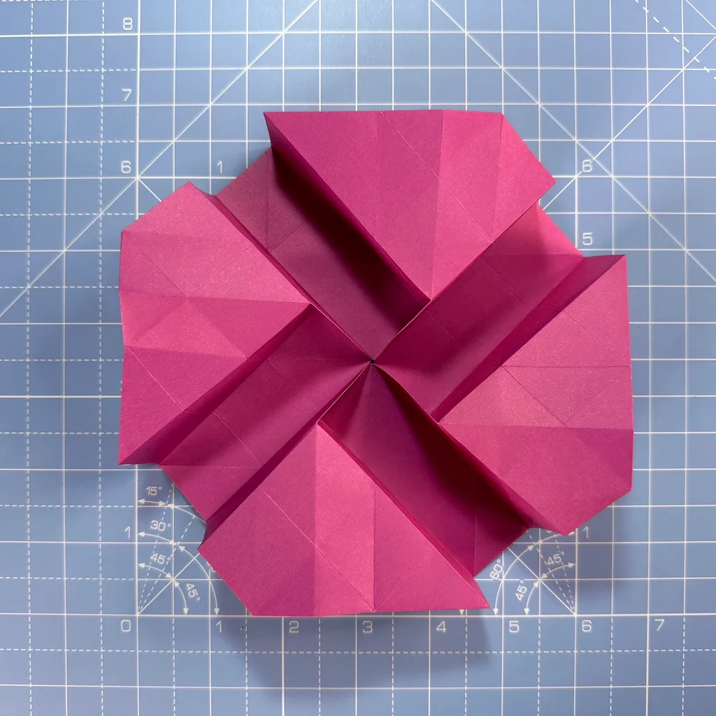 How to make an origami rose, step 35