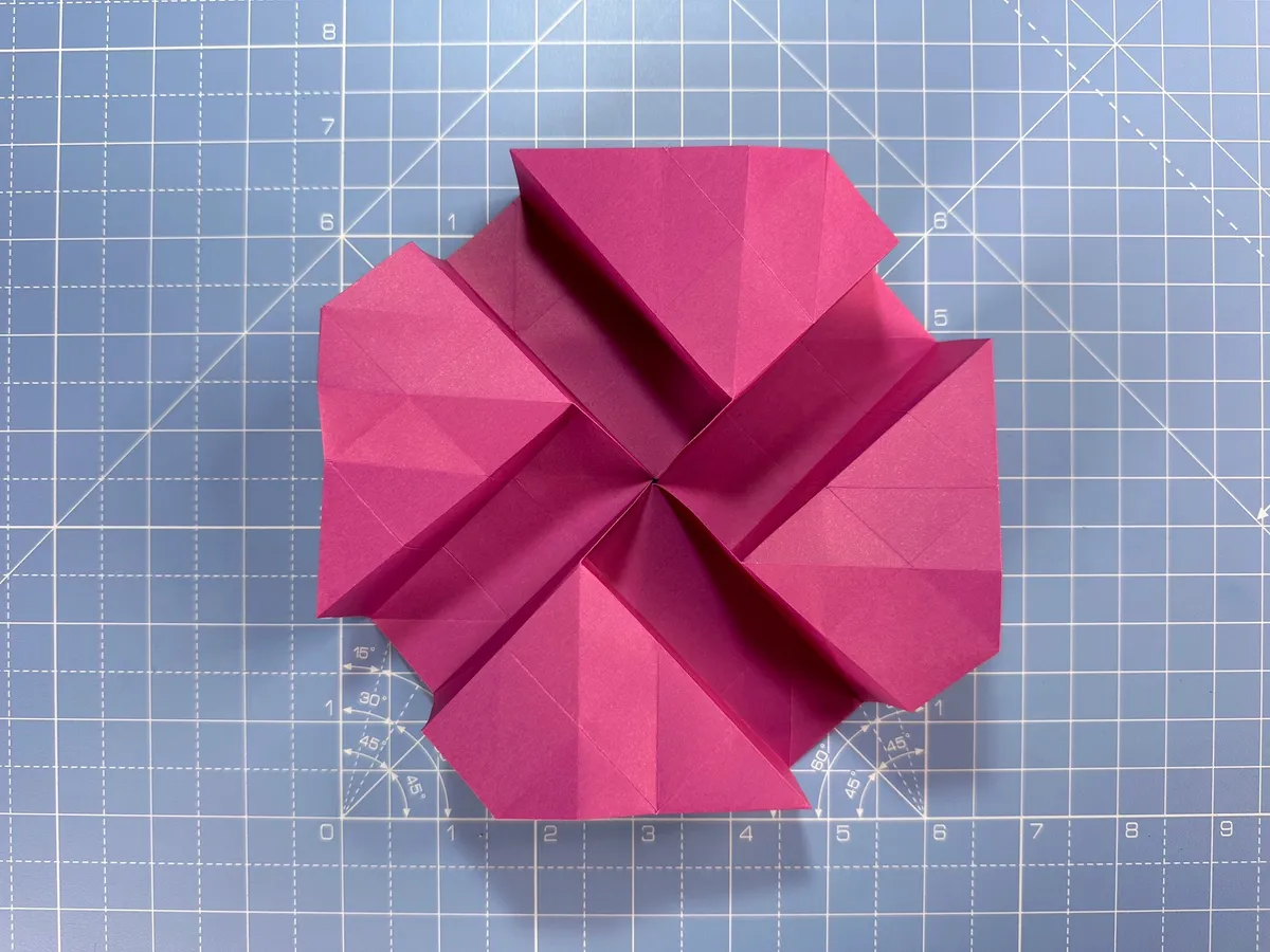 How to make an origami rose, step 35