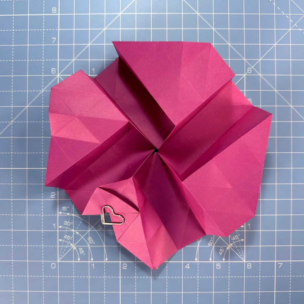 How to make an origami rose, step 37a