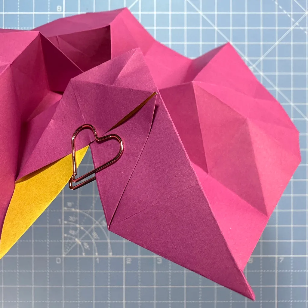 How to make an origami rose, step 38a
