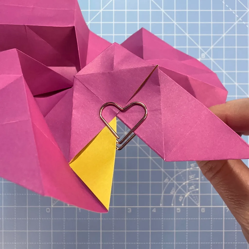 How to make an origami rose, step 38b