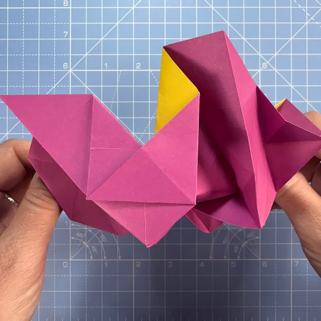 How to make an origami rose, step 41