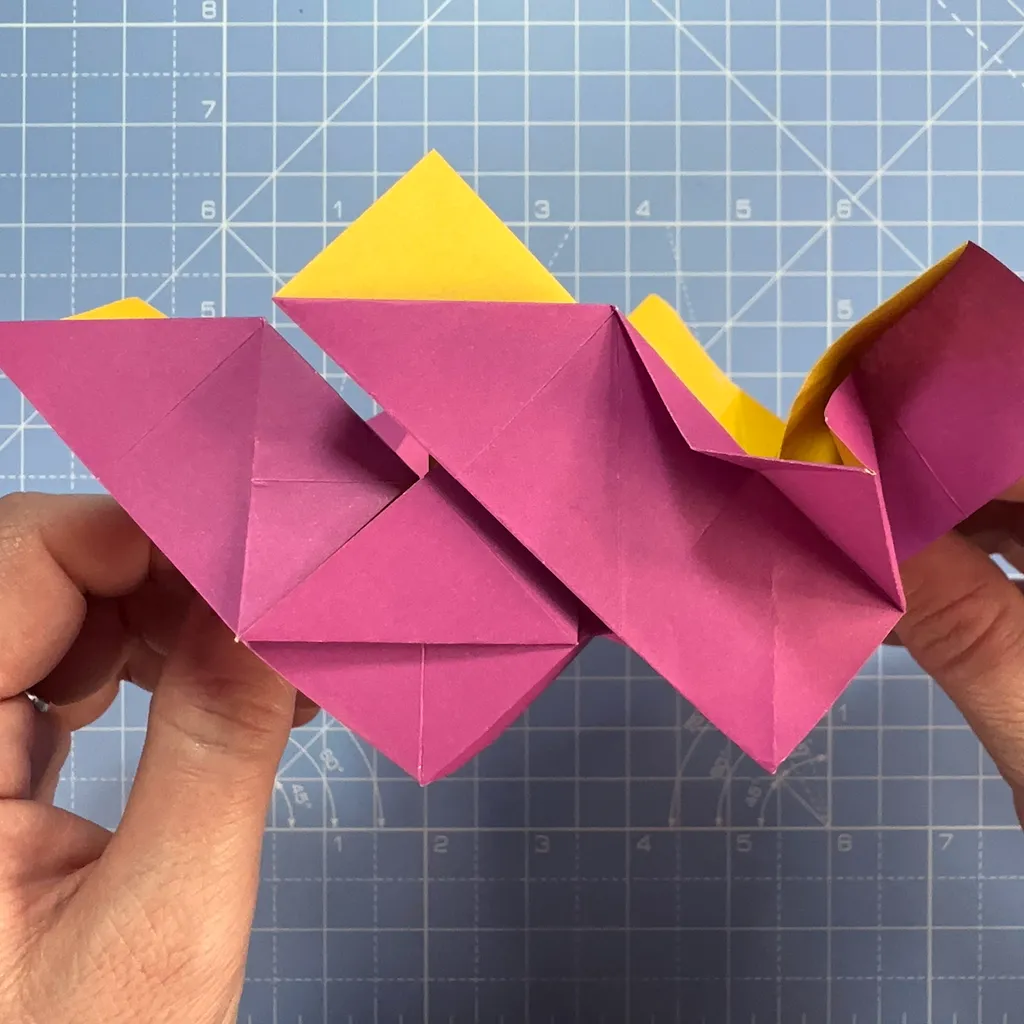 How to make an origami rose, step 42
