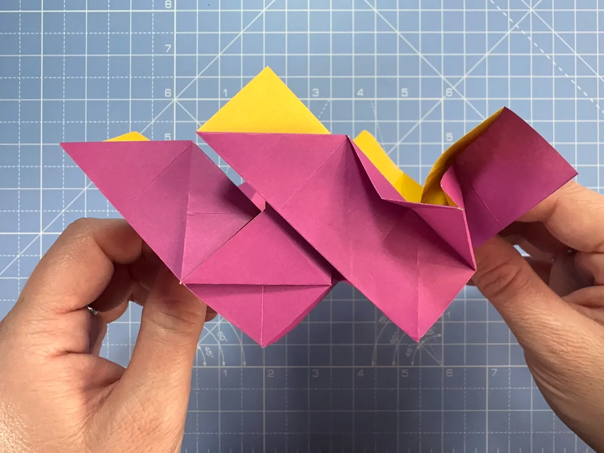 How to make an origami rose, step 42