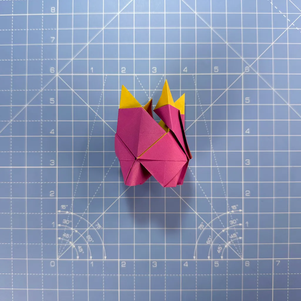 How to make an origami rose, step 44