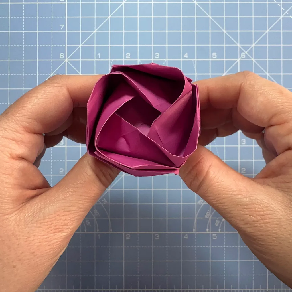 How to make an origami rose, step 48