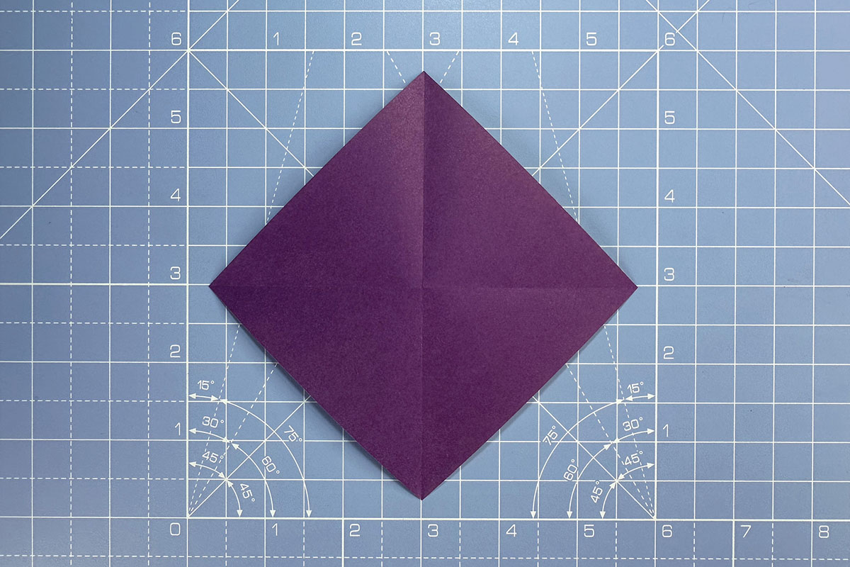 How to make an origami tulip, step 1