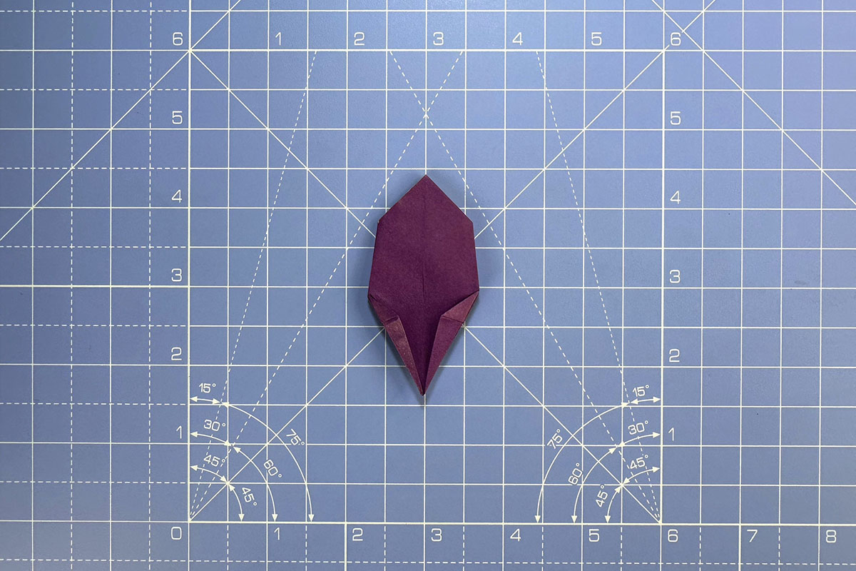 How to make an origami tulip, step 11