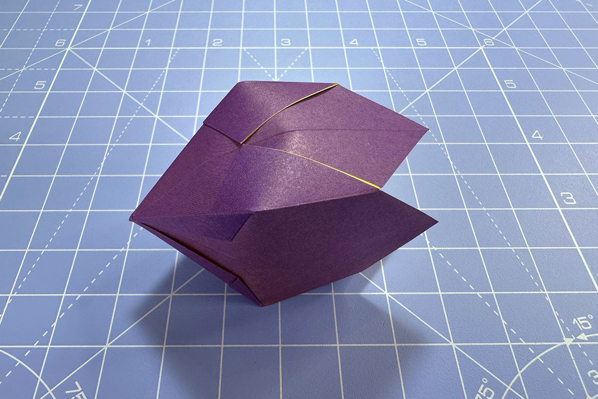 How to make an origami tulip, step 12