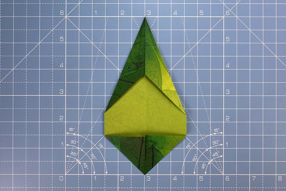How to make an origami tulip, step 16