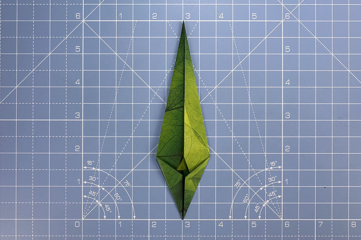 How to make an origami tulip, step 18