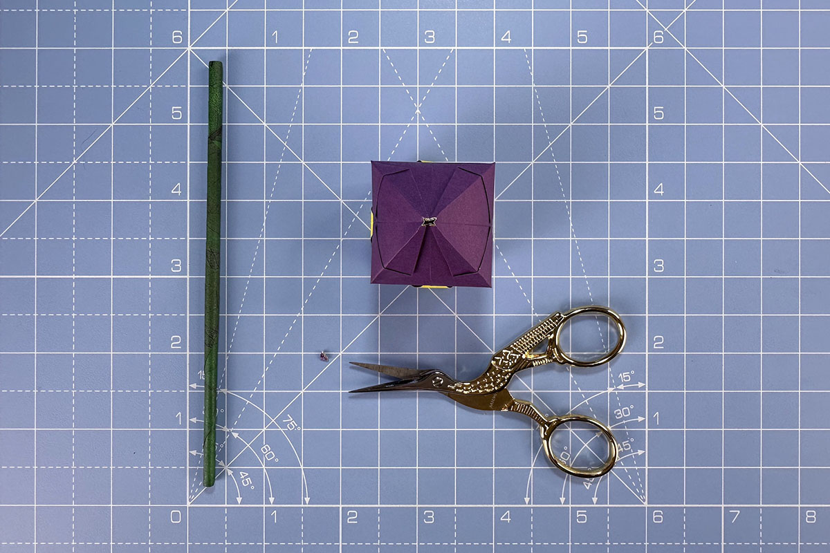 How to make an origami tulip, step 21