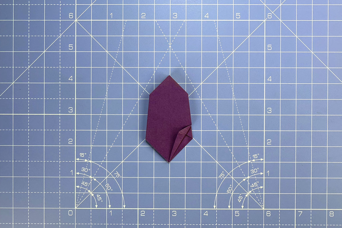 How to make an origami tulip, step 9